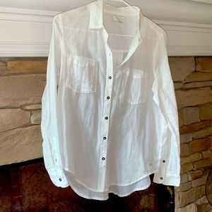 White linen Lucky Brand long sleeve